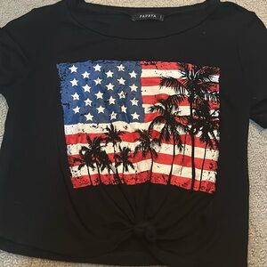 Black American papaya shirt